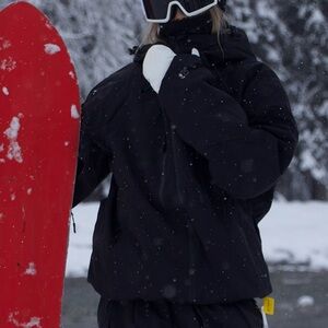 Black Empyre velvet double shell snow jacket outdoor ski sweatshirt durable wear